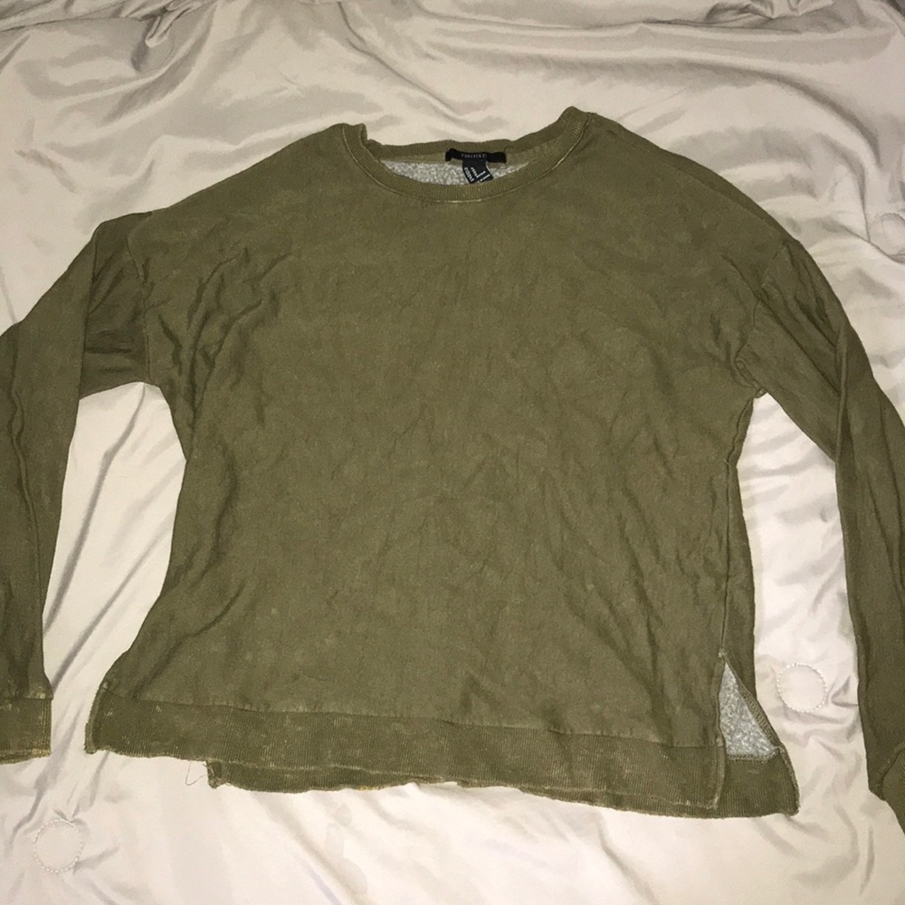 navy green sweatshirt